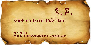 Kupferstein Péter névjegykártya